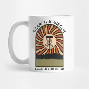Search & Rescue Leave No Disc Behind | Disc Golf Vintage Retro Arch Mountains Mug
